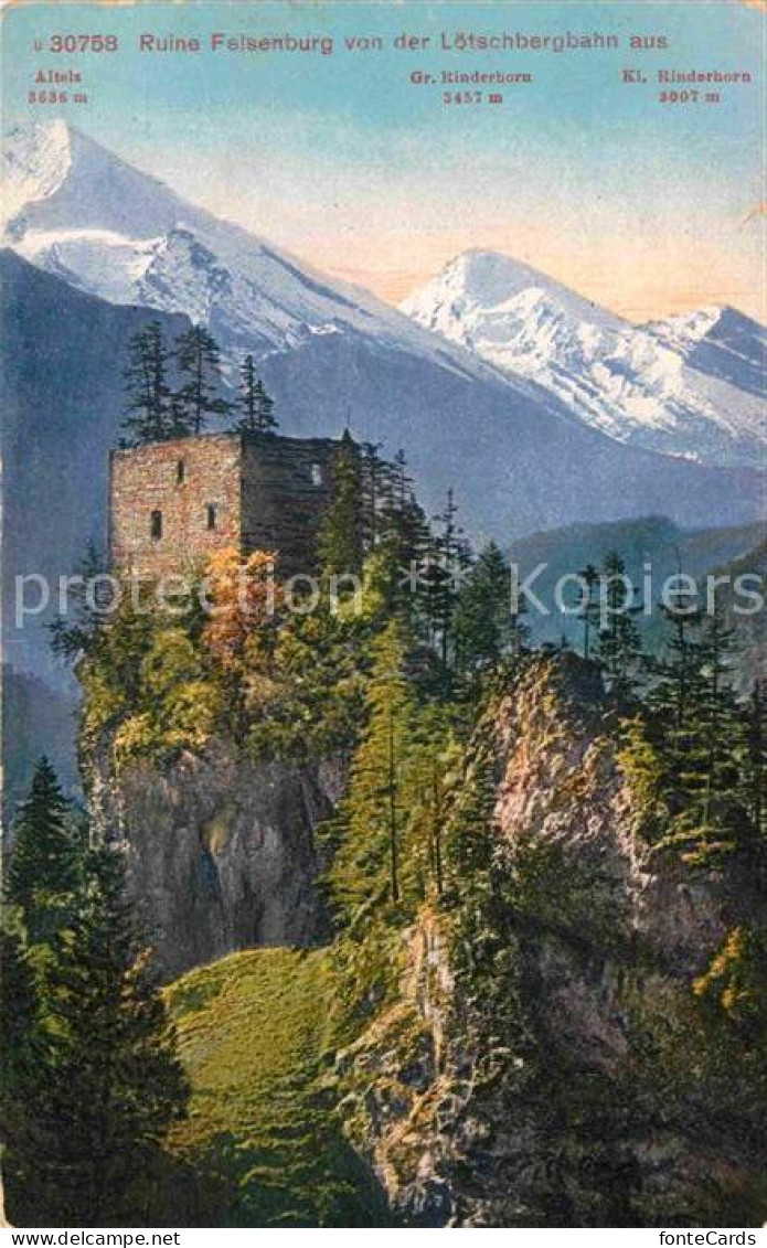 Sevelen Werdenberg Ruine Felgenburg von der Lutschbergbahn aus