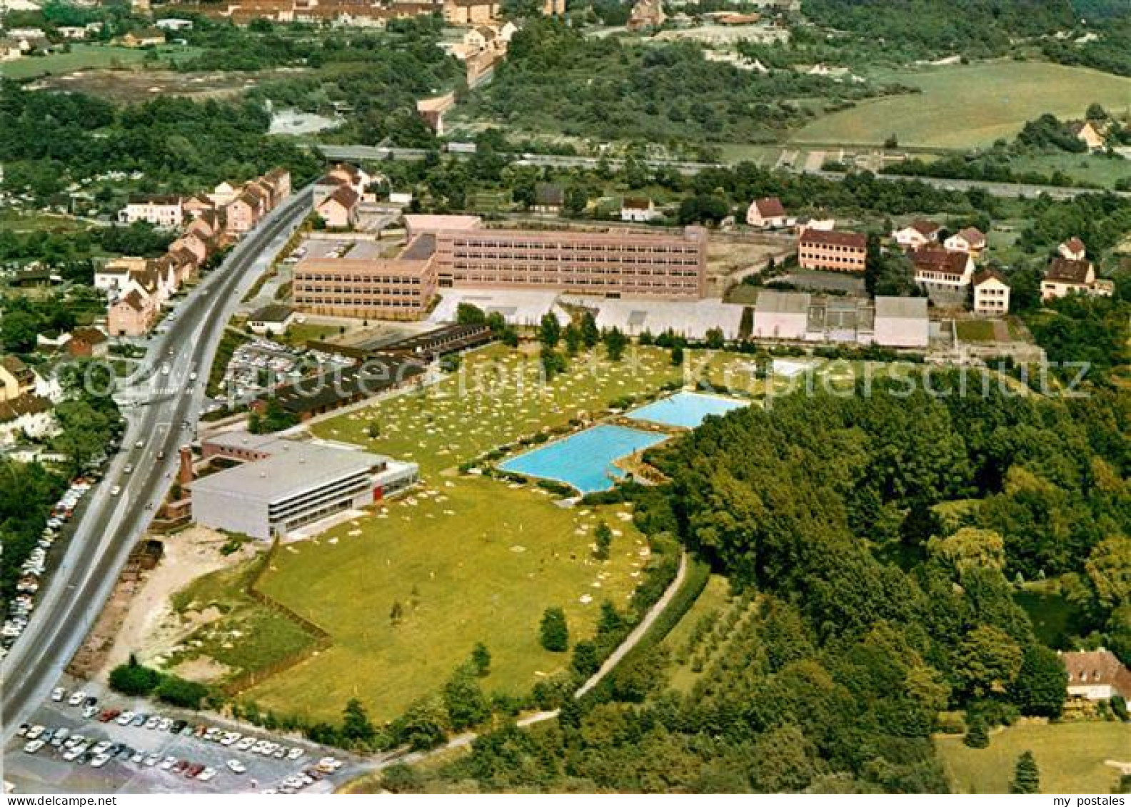 Siegburg Fliegeraufnahme Badezentrum