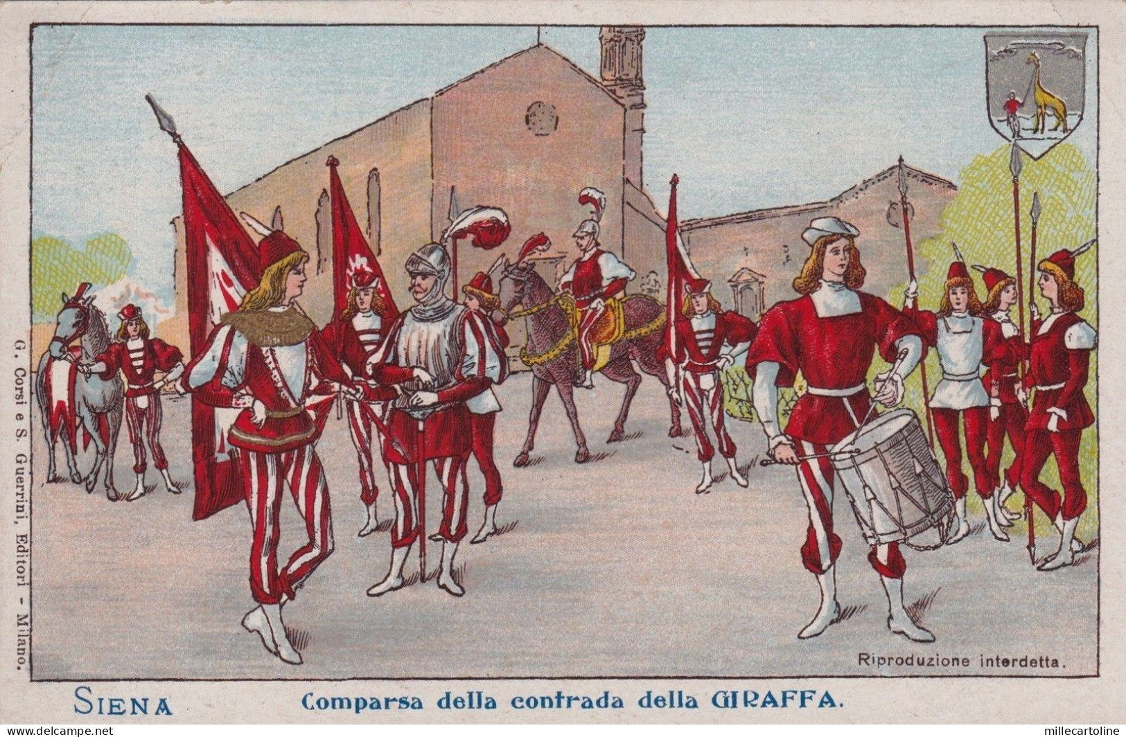 SIENA: comparsa della Contrada della "Giraffa" -  edit. Corsi & Guerrini