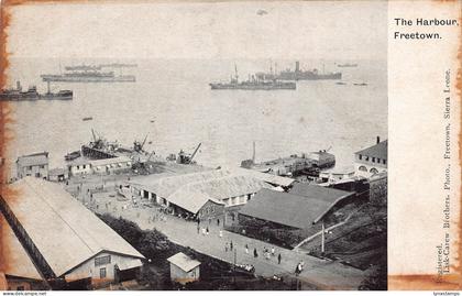 Sierra Leone Harbour Freetown Steamboats vintage postcard