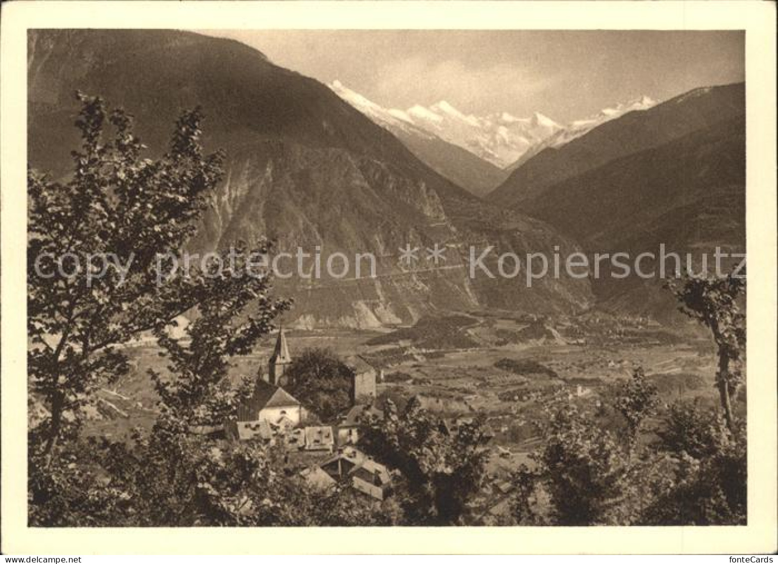 Sierre VS Vu de Venthone et Val d Anniviers Alpes