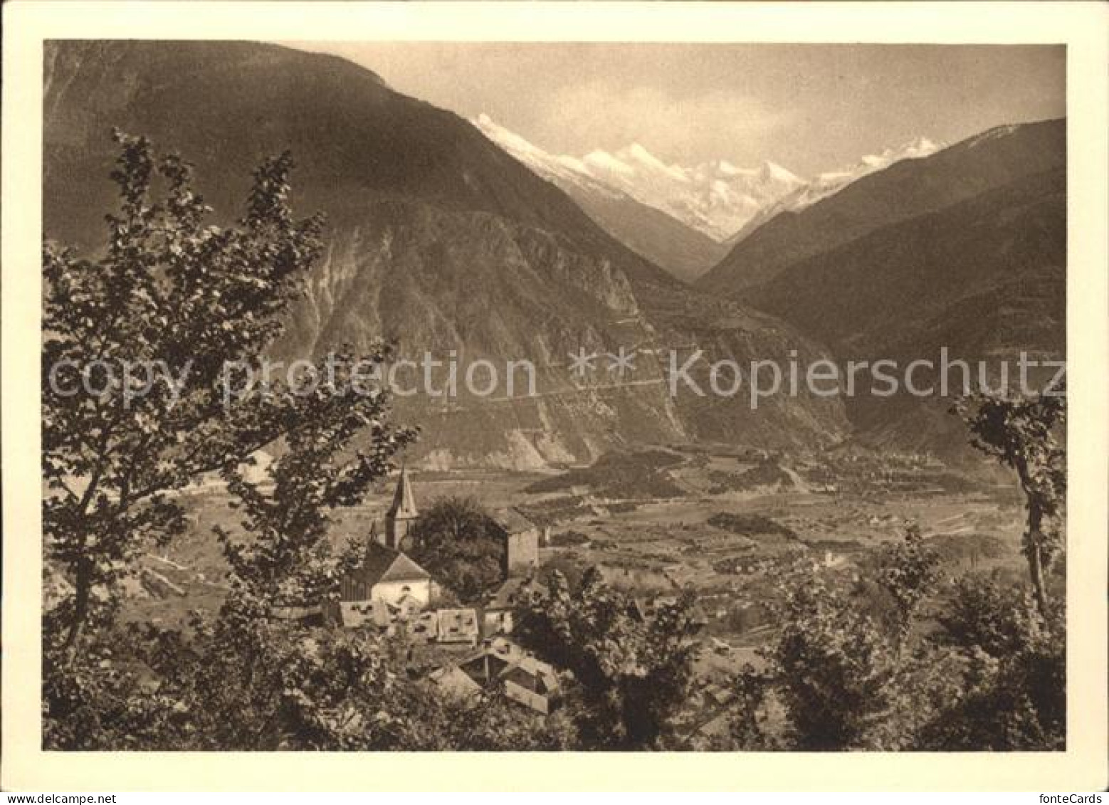 Sierre VS vu de Venthone et Val d Anniviers et les Alpes