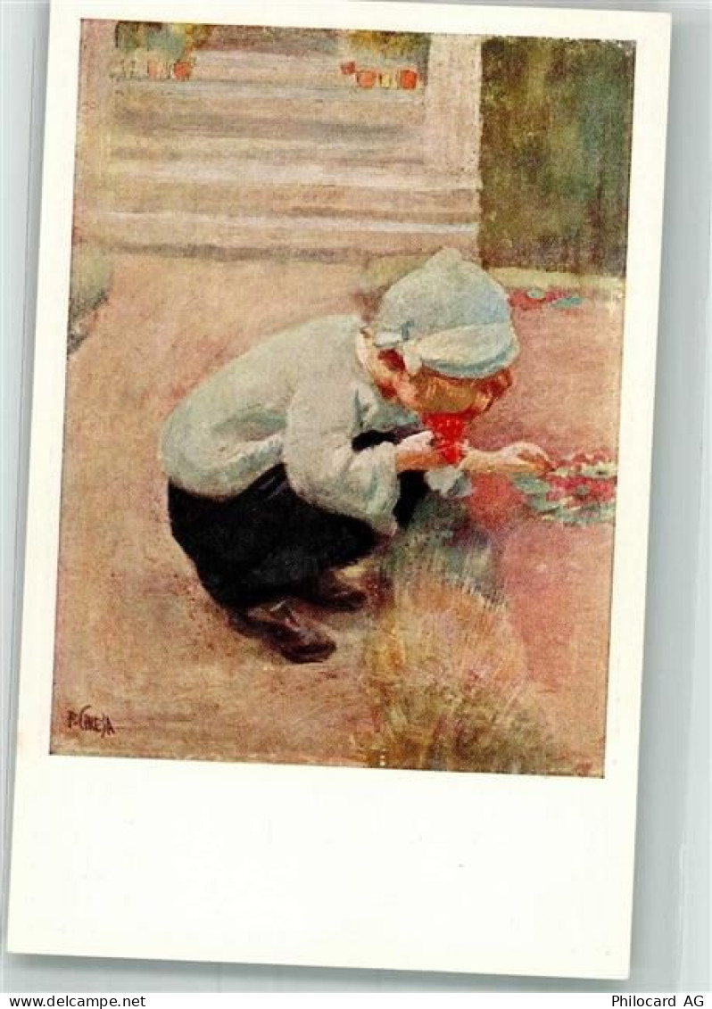 sign. Chiesa Pietro Rote Primel Kind Pro Juventute Schweiz Künstlerkarte... - 39997609