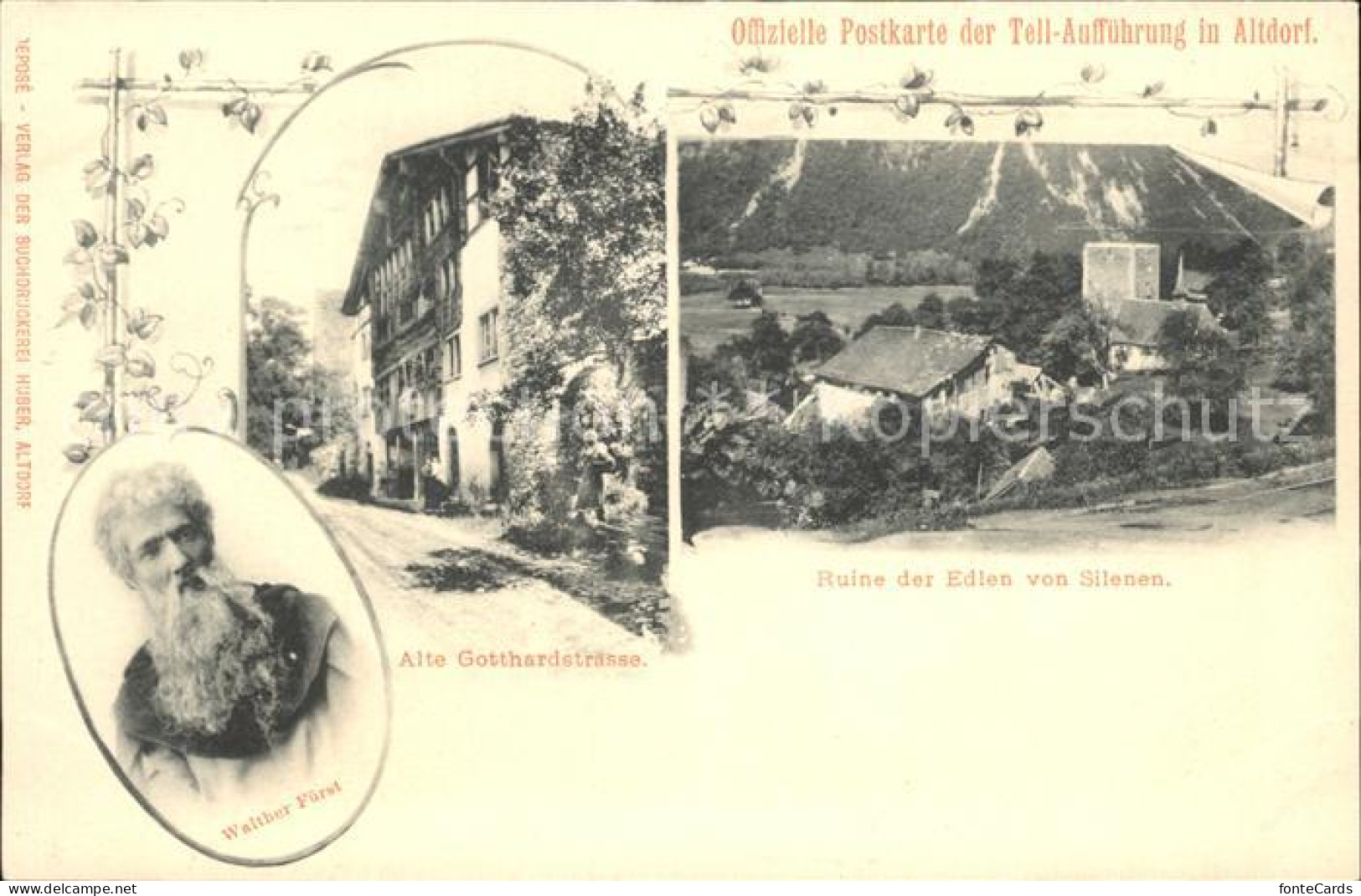 Silenen Ruine der Edlen Alte Gotthardstrasse Walther Fuerst