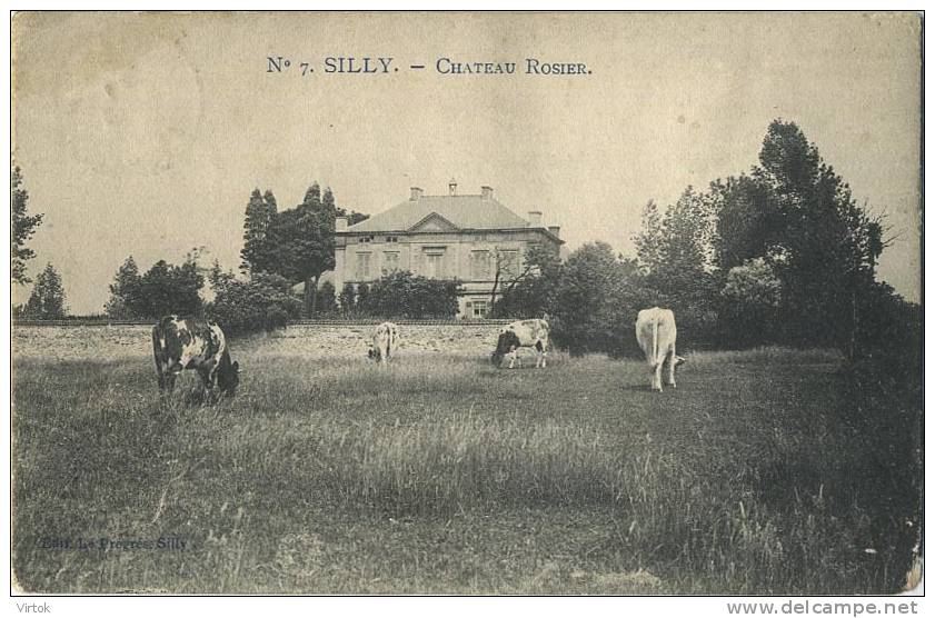 Silly :  Chateau Rosier  (  ecrit avec timbre 1 cent ,  carte Marcovici )  (  koeien , vache )
