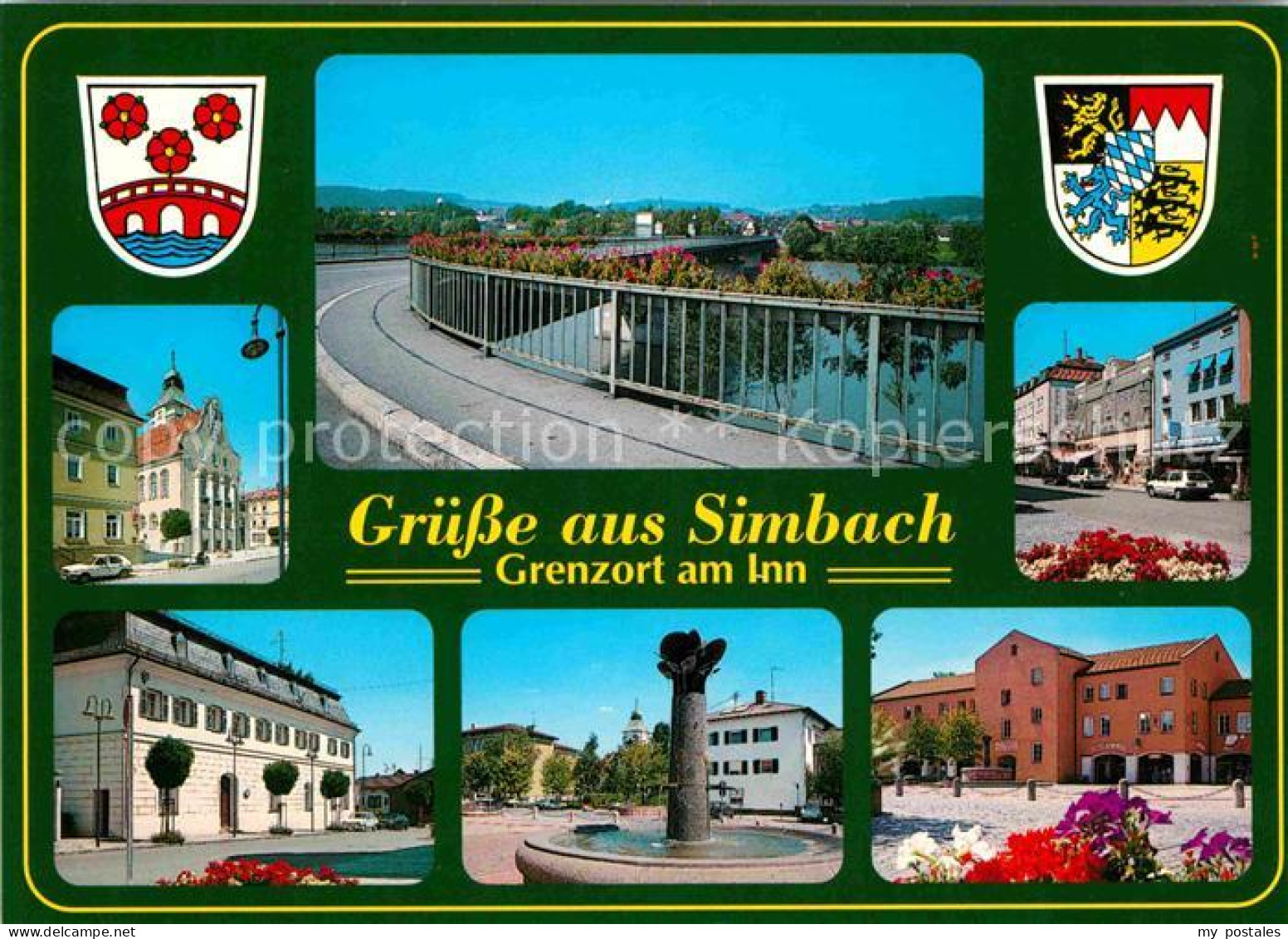 Simbach Inn Teilansichten Bruecke Brunnen
