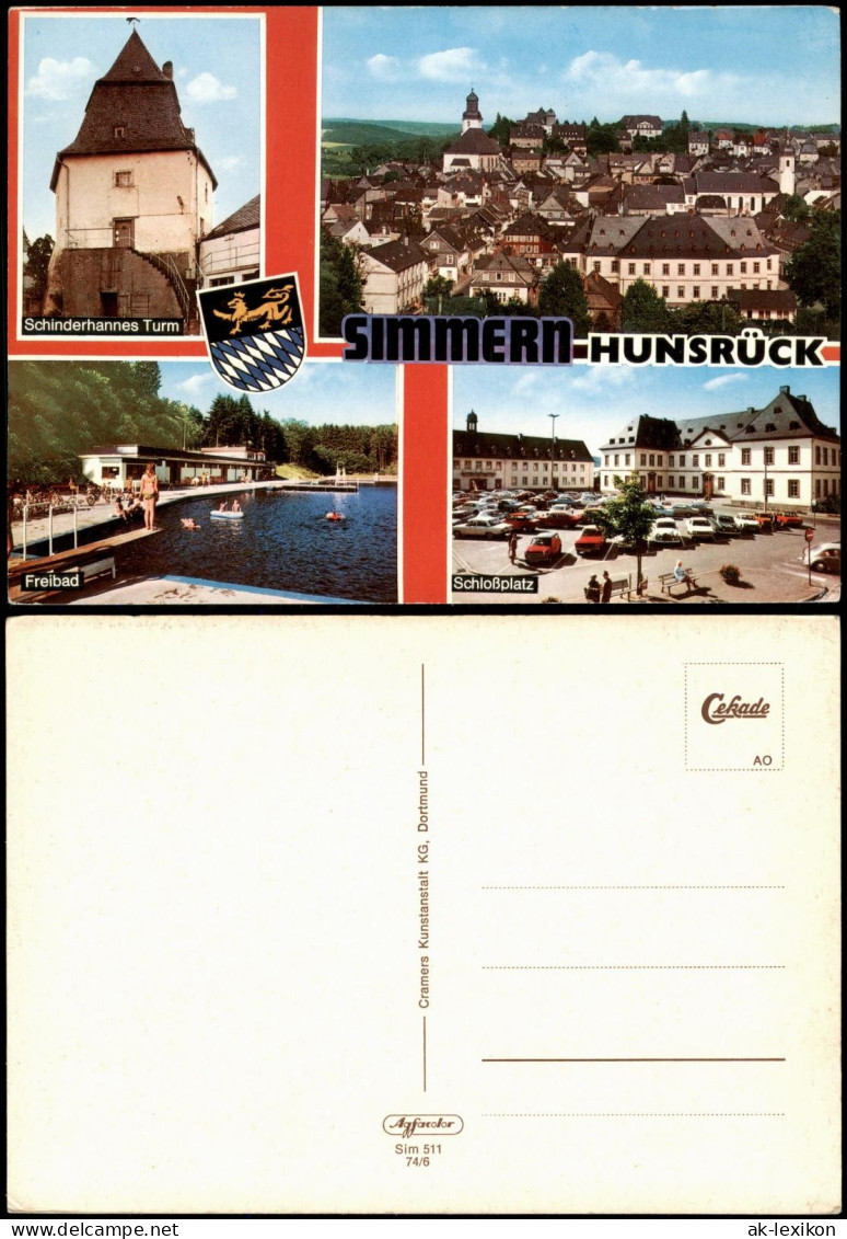 Simmern (Hunsrück) Schinderhannes Turm Freibad Schloßplatz 1974