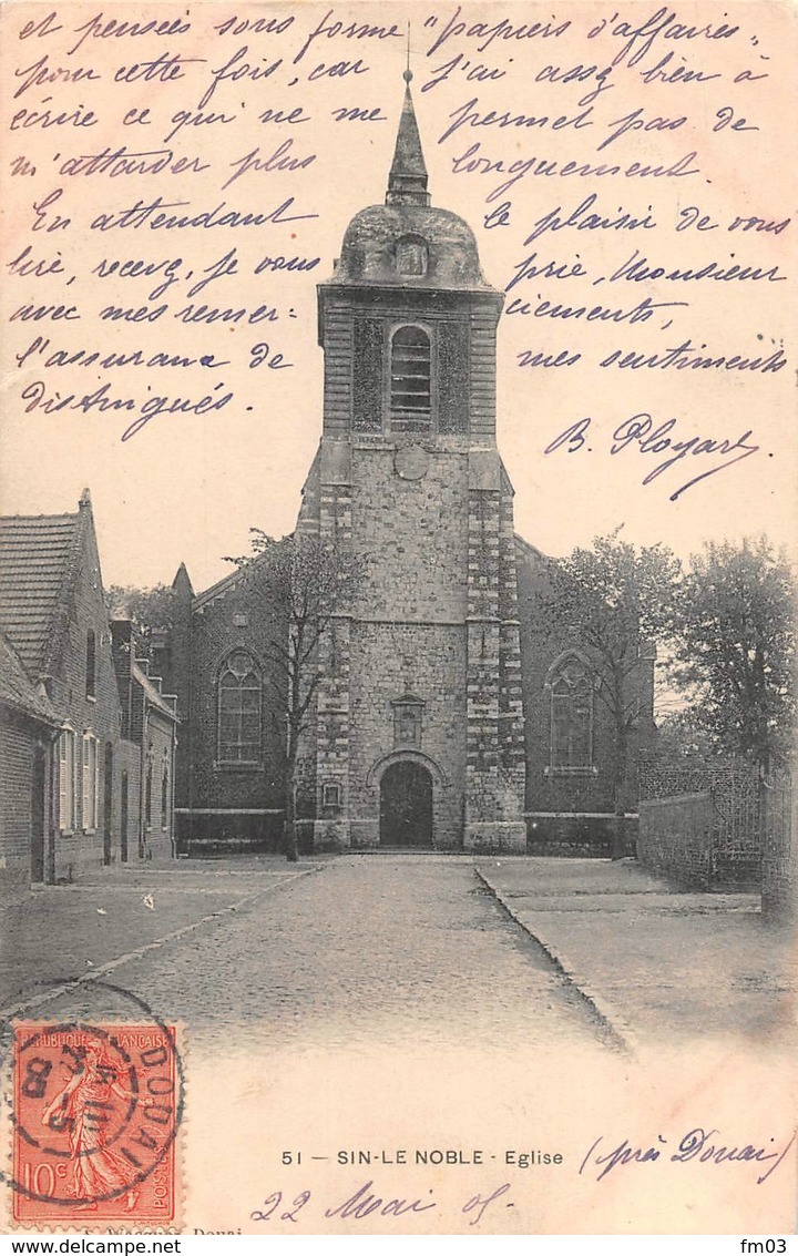 Sin le Noble canton Douai église