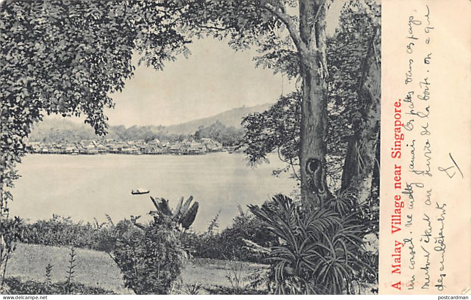 Singapore - A malay village near Singapore - Publ. G. R. Lambert & Co.