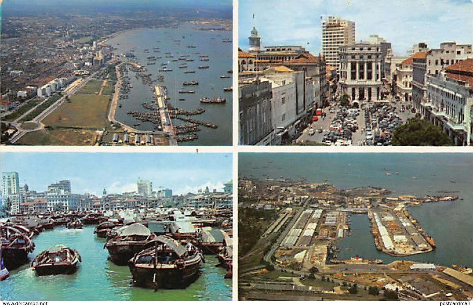 Singapore - Town and Telok Ayer Basin - Raffles Place - Singapore River - Singapore Harbour - Publ. Malayan Color Views