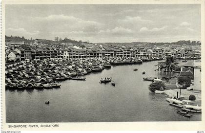 PC SINGAPORE SINGAPORE RIVER VINTAGE POSTCARD (b62325)