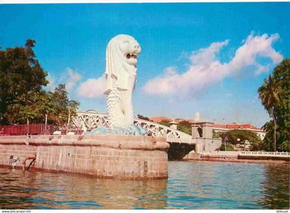 Singapour - The Merlion guarding Singapore River - CPM - Voir Scans Recto-Verso