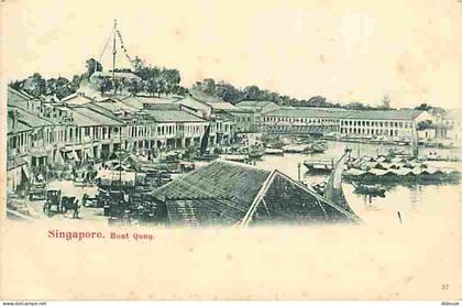Carte Postale Ancienne - Singapour - Boat Quay - Animée - Précurseur - CPA - Voir Scans Recto-Verso - Poscard - Carta Po