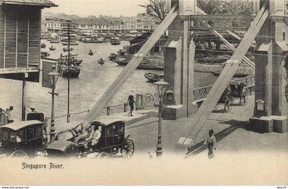 PC SINGAPORE SINGAPORE RIVER VINTAGE POSTCARD (b63352)