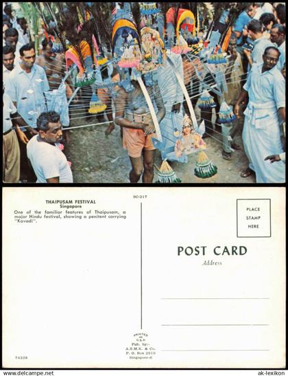Postcard Singapur THAIPUSAM FESTIVAL 1971