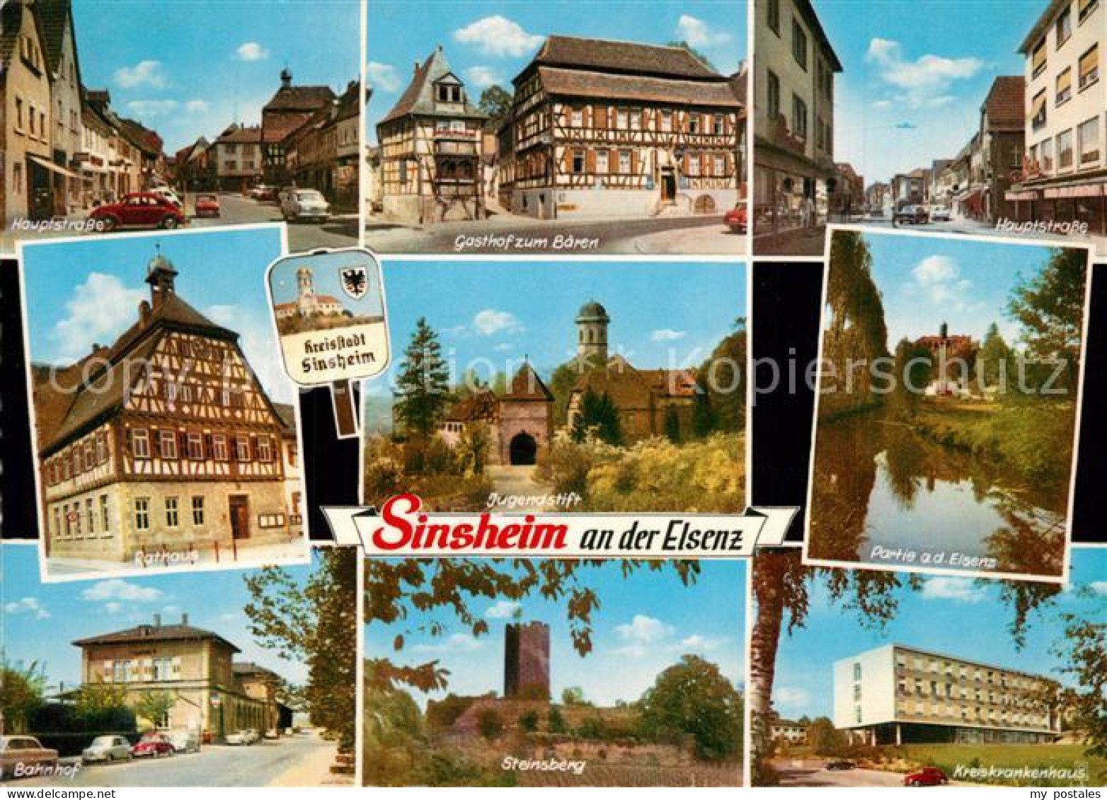 Sinsheim Elsenz Haupstrasse Gasthof Rathaus Bahnhof Steinsberg Krankenhaus Jugen