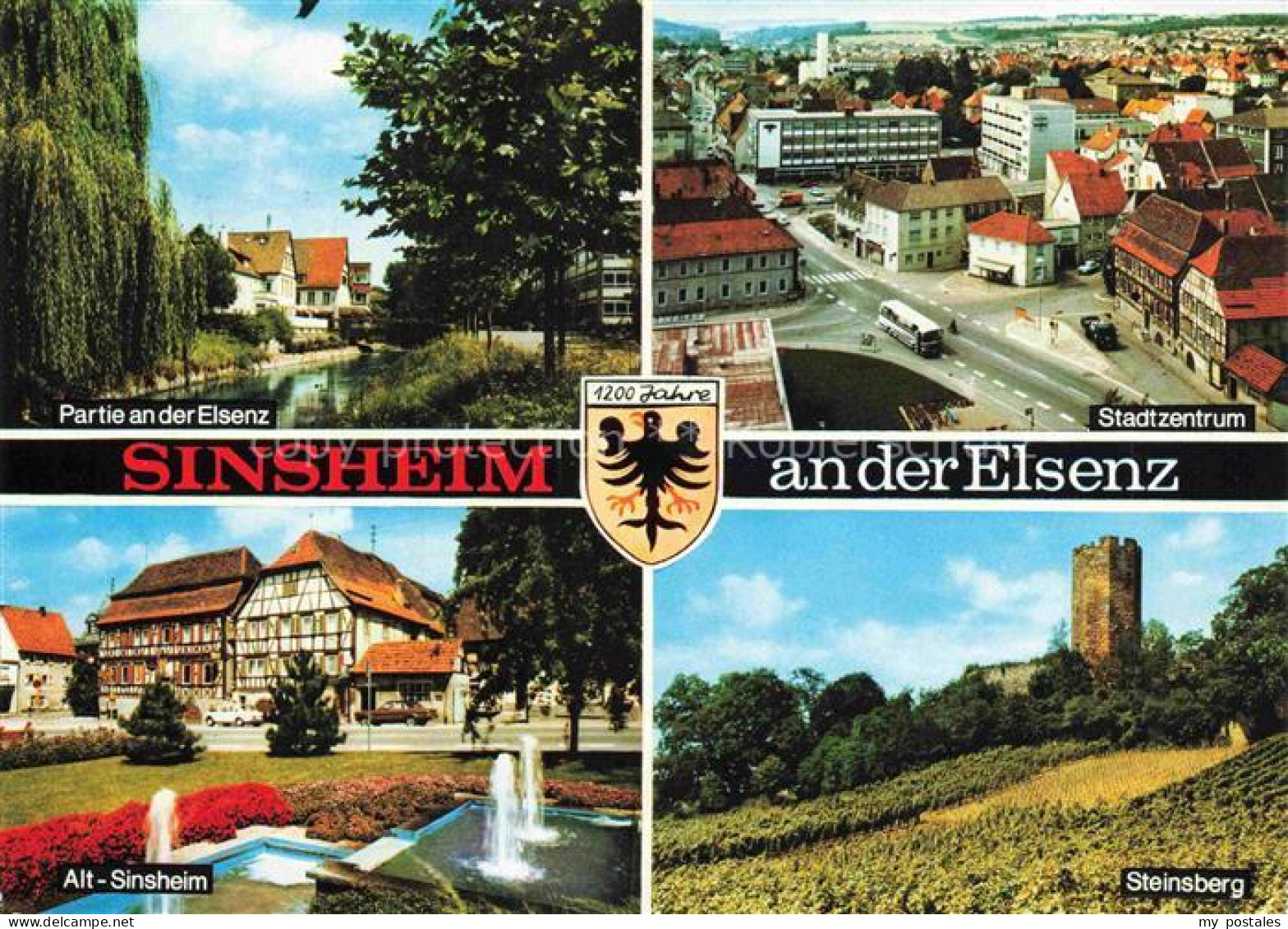 Sinsheim Elsenz Partie an der Elsenz Stadtzentrum Alt-Sinsheim Steinsberg Burgru