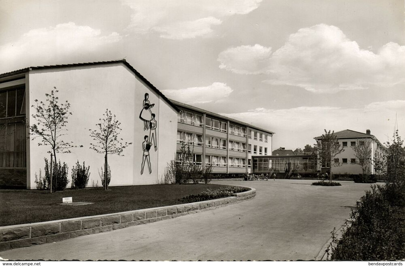 SINSHEIM, Elsenz, Volksschule (1950s) AK