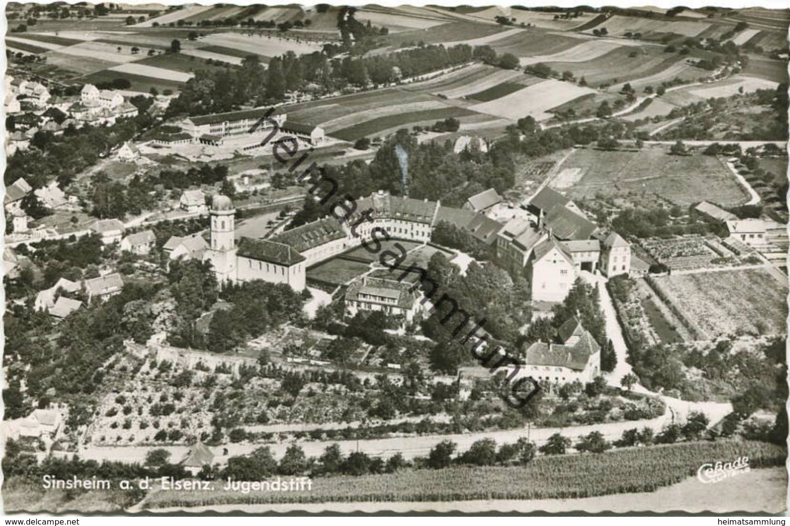 Sinsheim - Jugendstift - Luftaufnahme - Foto-AK - Verlag Cramers Kunstanstalt Dortmund