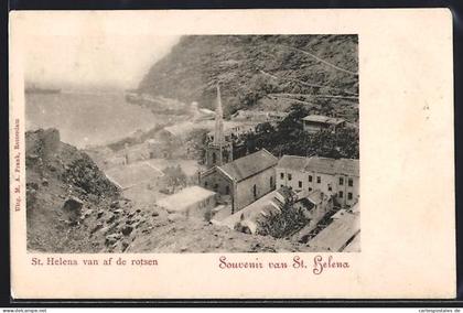 CPA St. Helena, vue générale van af de rotsen