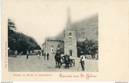 St Helena Jamestown Market and Church in Dutch