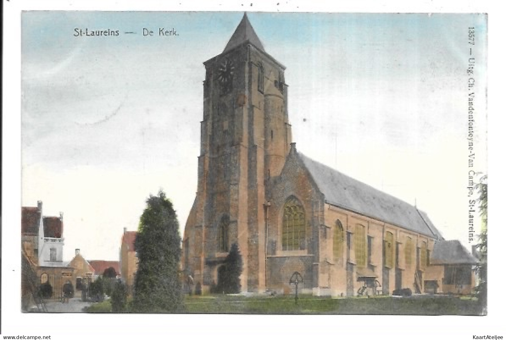 Sint-Laureins - De kerk (in kleur).