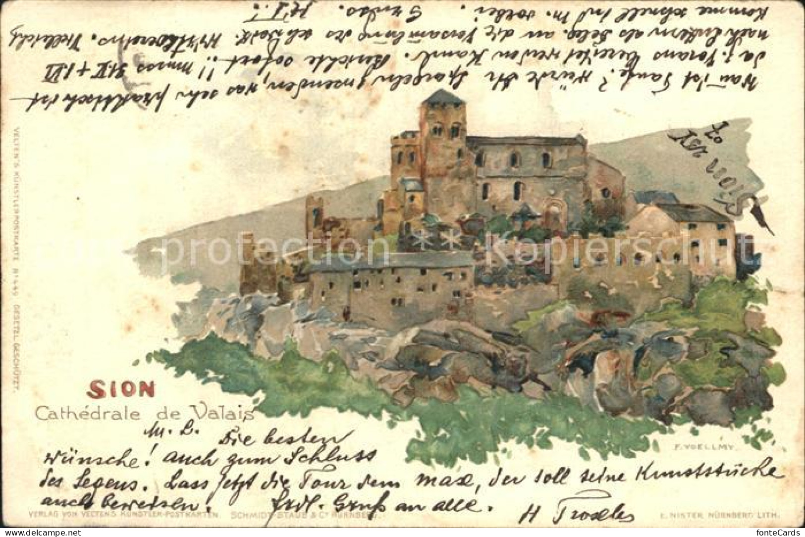 Sion VS Cathedrale de Valais Kuenstlerkarte