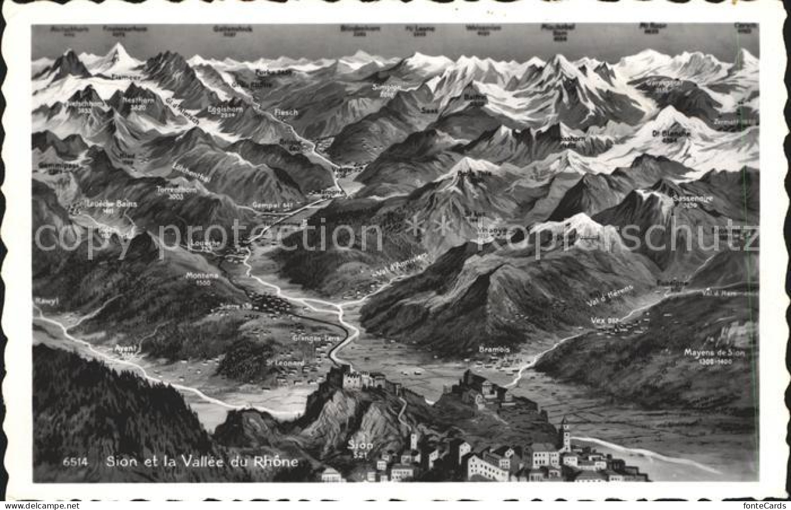 Sion VS et la Vallee du Rhone Alpes a vol d oiseau