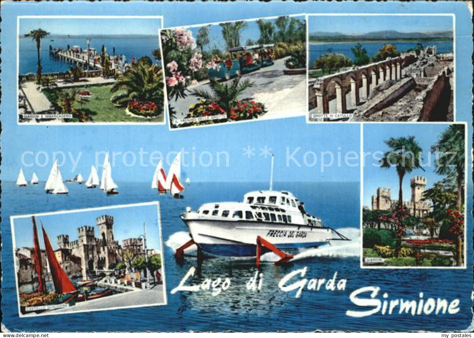 Sirmione Lago di Garda Kleiner Zug der Grotten Castello Scaligero Grotte di Catu