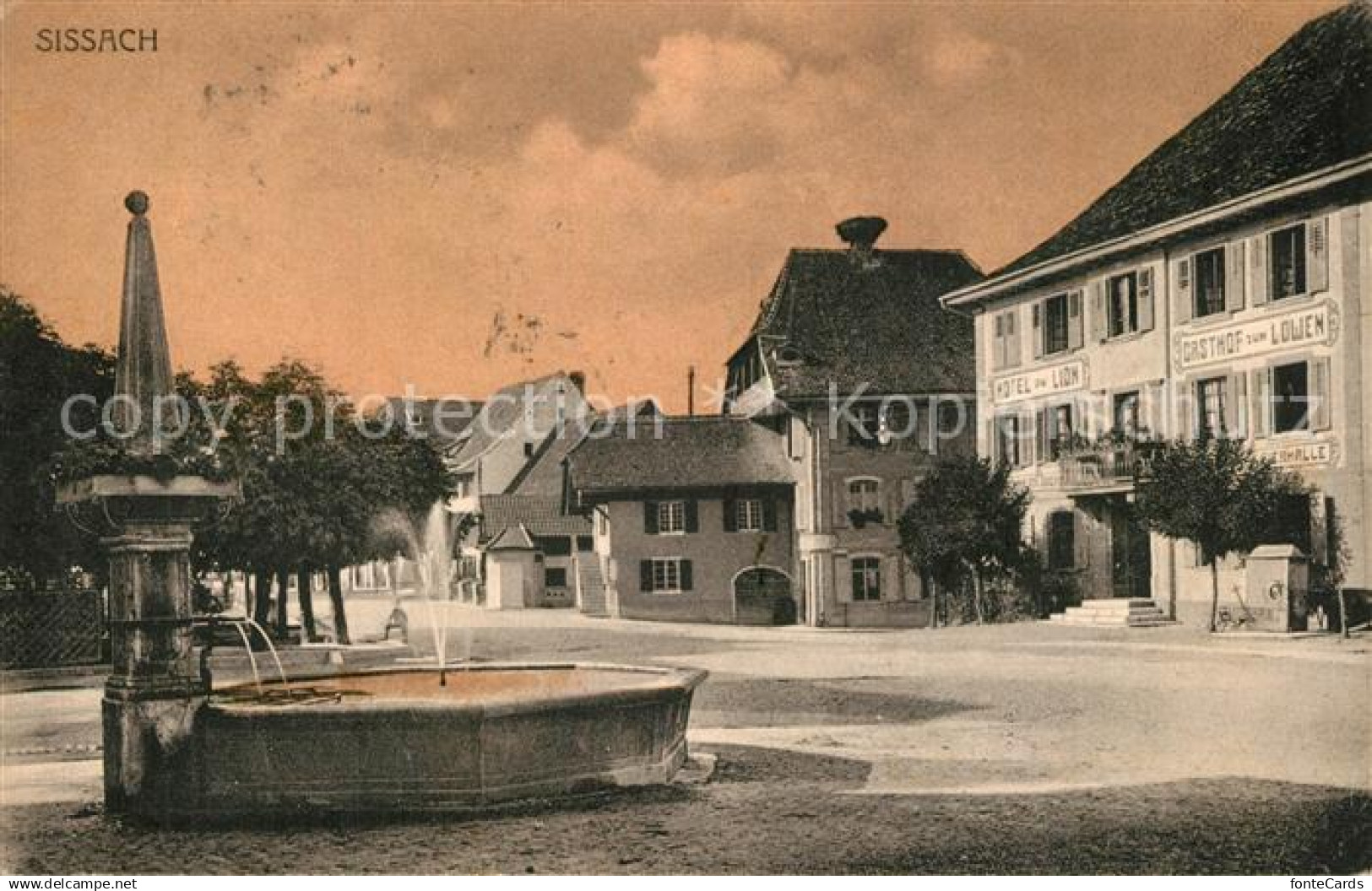 Sissach Dorfbrunnen Gasthof zum Loewen
