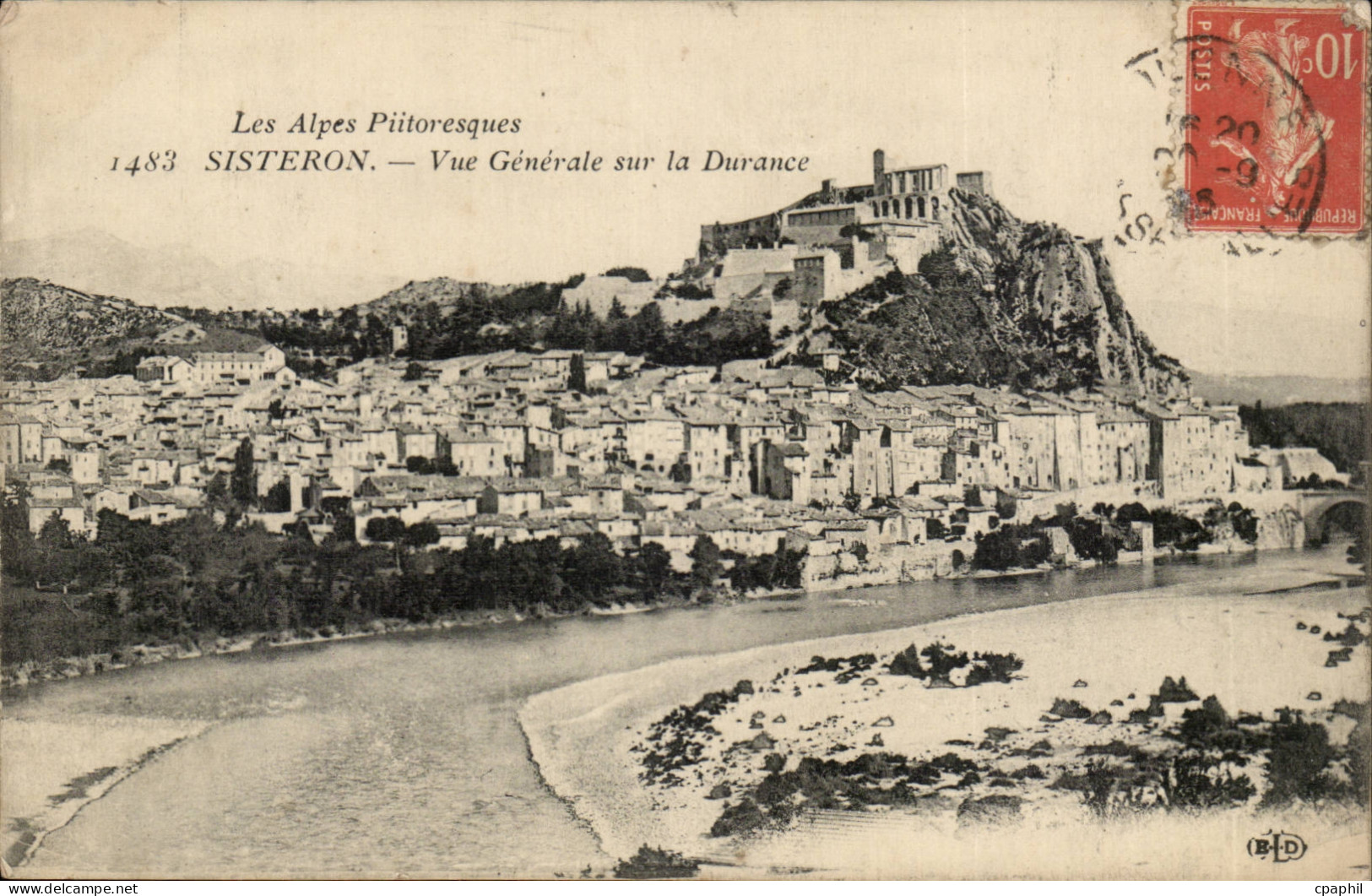 Sisteron CPA Vue generale sur la Durance