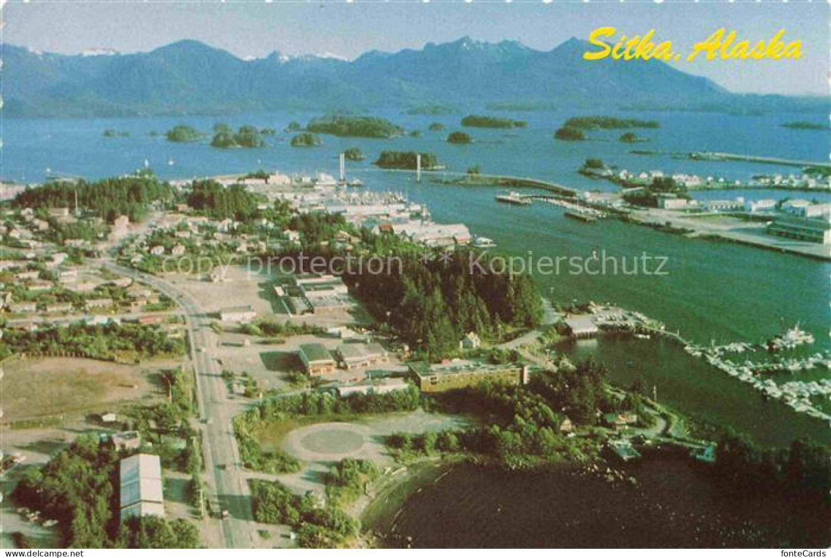 Sitka Alaska USA Panorama Baranof Island aerial view