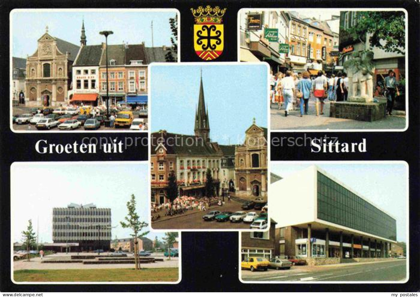 Sittard Limburg NL Markt Promenade Michielskerk Stadhuis Cultureel Centrum