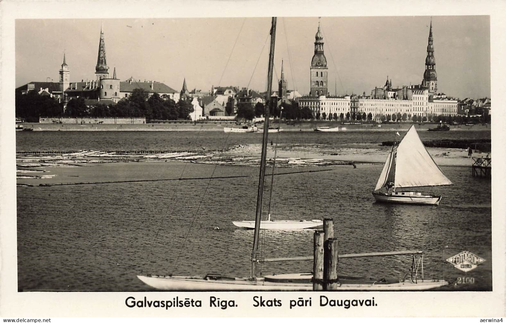 Skats pari Daugavai Galvaspilseta Riga Litauen Postkarte AK 1941