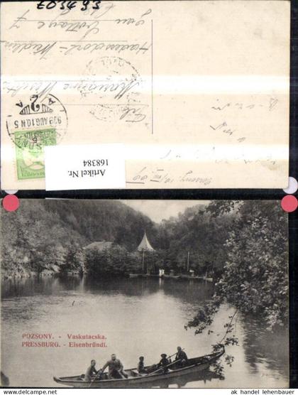 168384,Pozsony Pressburg Eisenbründl Boot Personen 1909