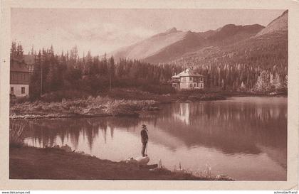 AK Hohe Tatra Vysoke Tatry Csorber Tschirmer See Strbske Pleso bei Strba Tschirm Gasthaus ? Hotel ? Krivan ? Krummhorn ?