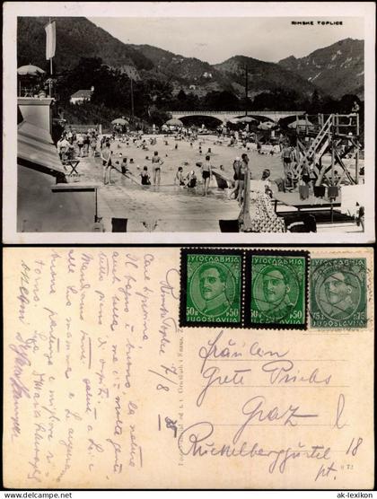 Postcard Römerbad Rimske Toplice Schwimmbad 1938  Untersteiermark Slowenien