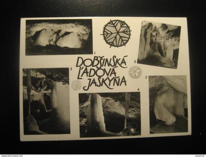 SLOVENSKY RAJ National Park Dobsina ice cave 1960 cancel postcard SLOVAKIA