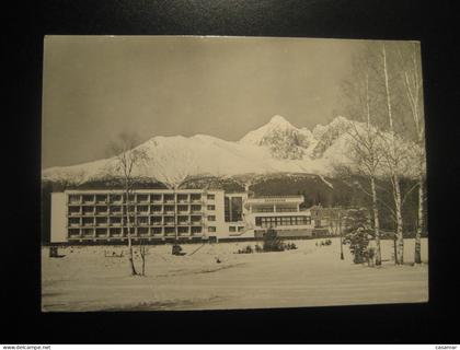 VYSOKE TATRY Tatranska Lomnica High Tatras mountains 1959 cancel postcard SLOVAKIA