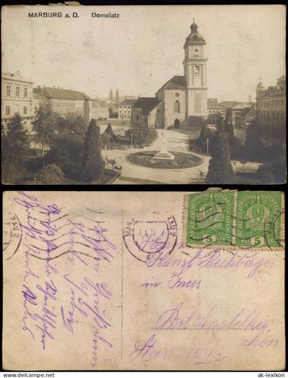 Marburg an der Drau Maribor Domplatz Fotokarte 1918  Slovenija Slowenien