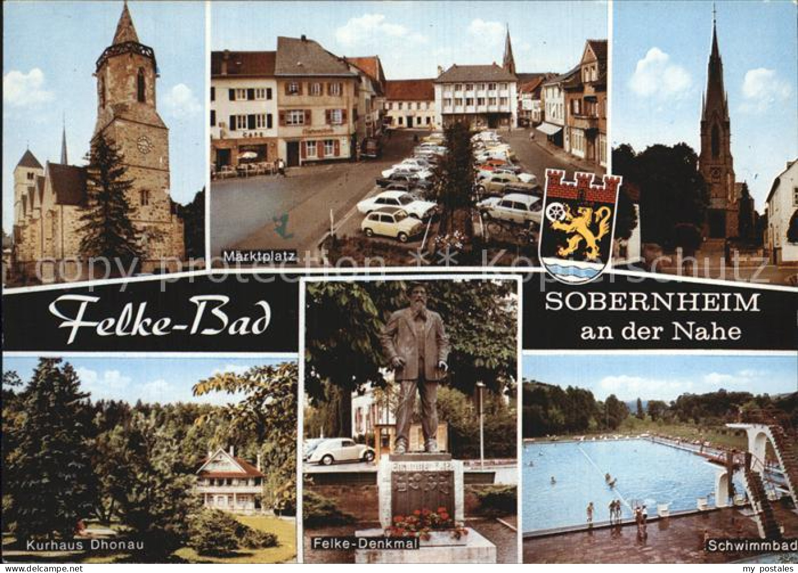 Sobernheim Bad an der Nahe Marktplatz Kurhaus Felke-Denkmal