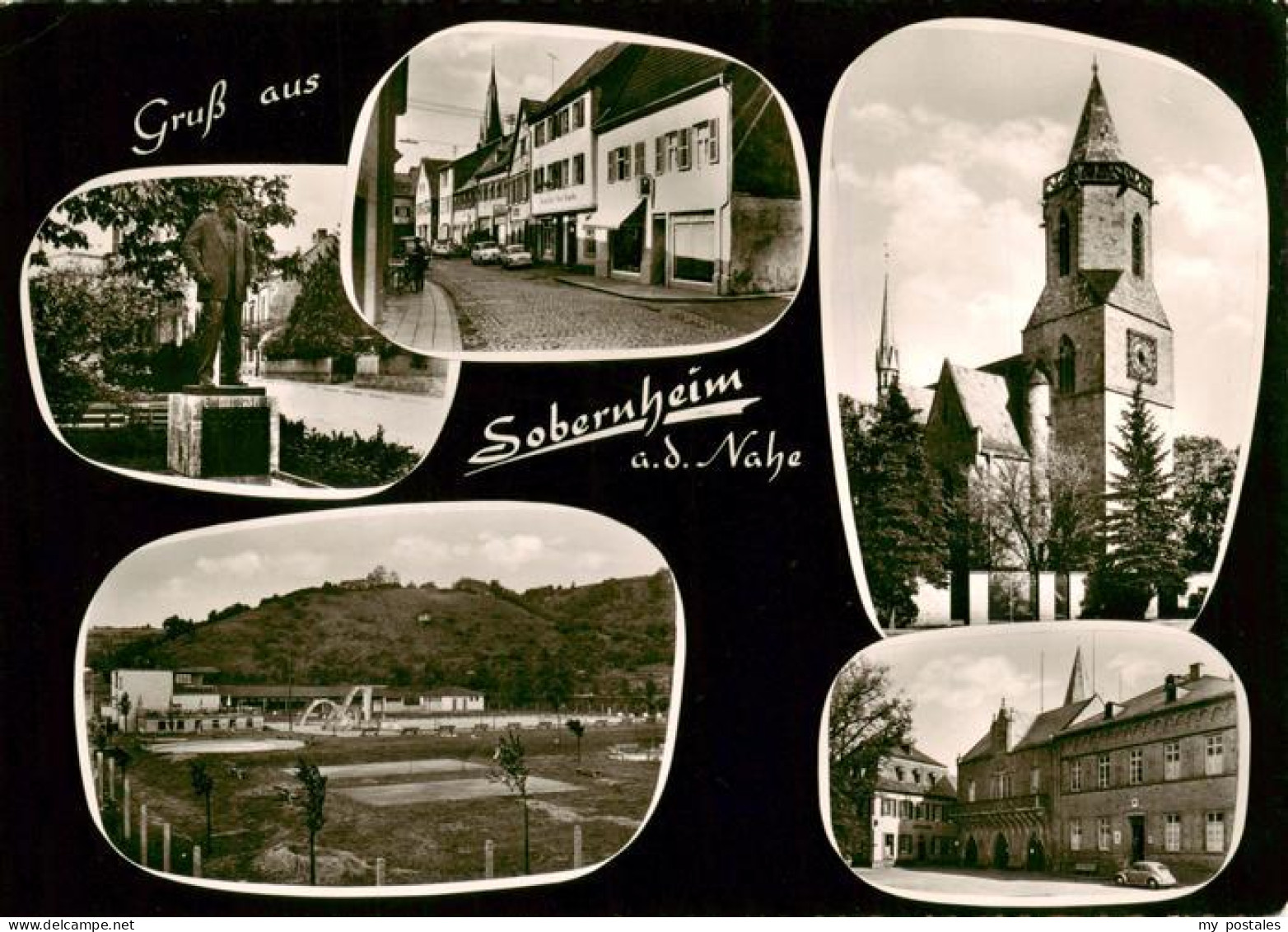 Sobernheim Bad Denkmal Strassenpartie Schwimmbad Kirche Schloss