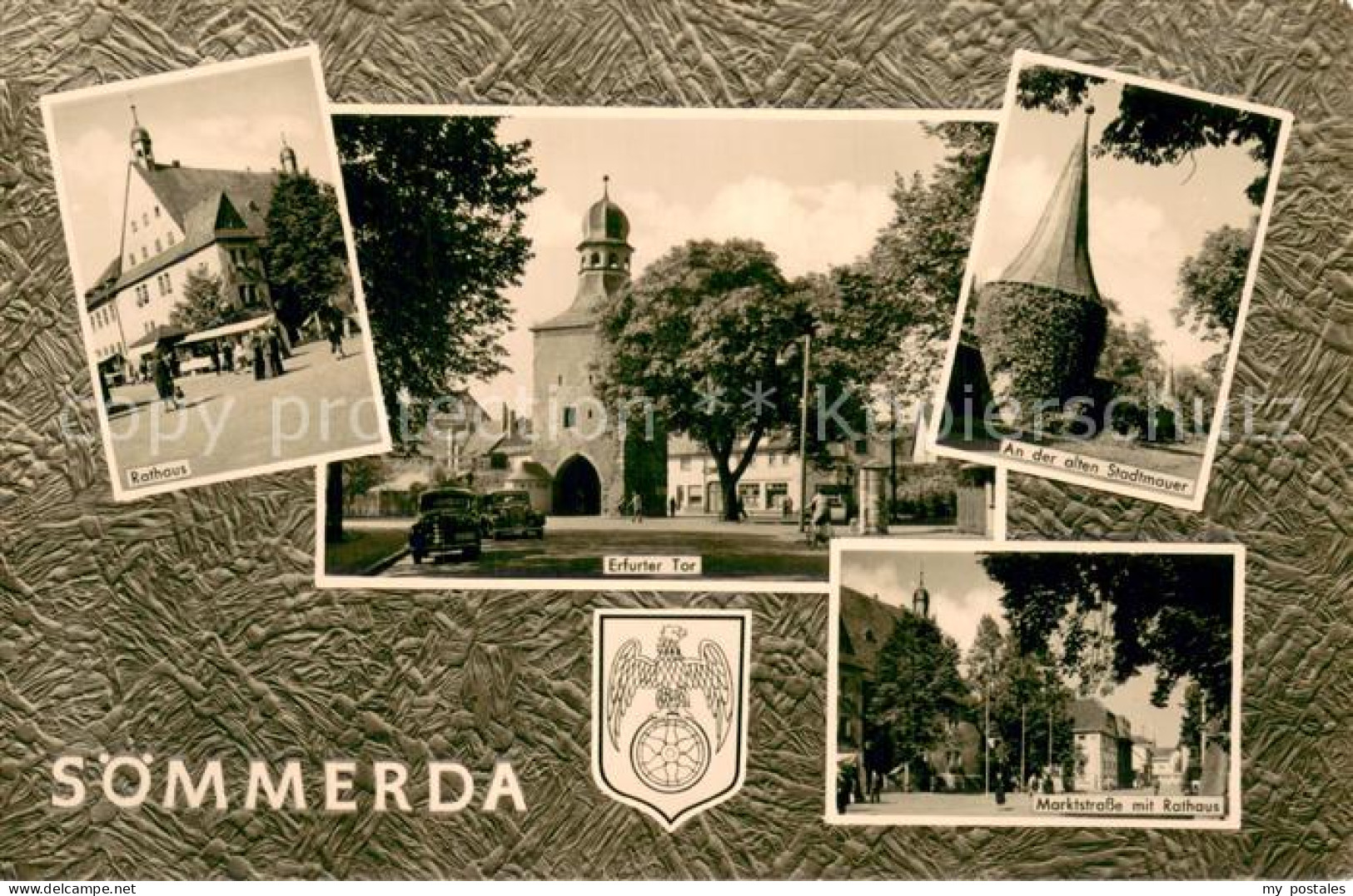 Soemmerda Rathaus Erfurter Tor Alte Stadtmauer Marktstrasse mit Rathaus