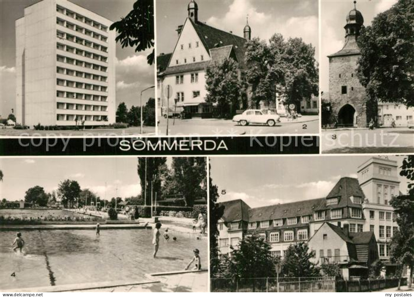 Soemmerda Schwimmbad Hochhaus VEB Bueromaschinenfabrik Rathaus