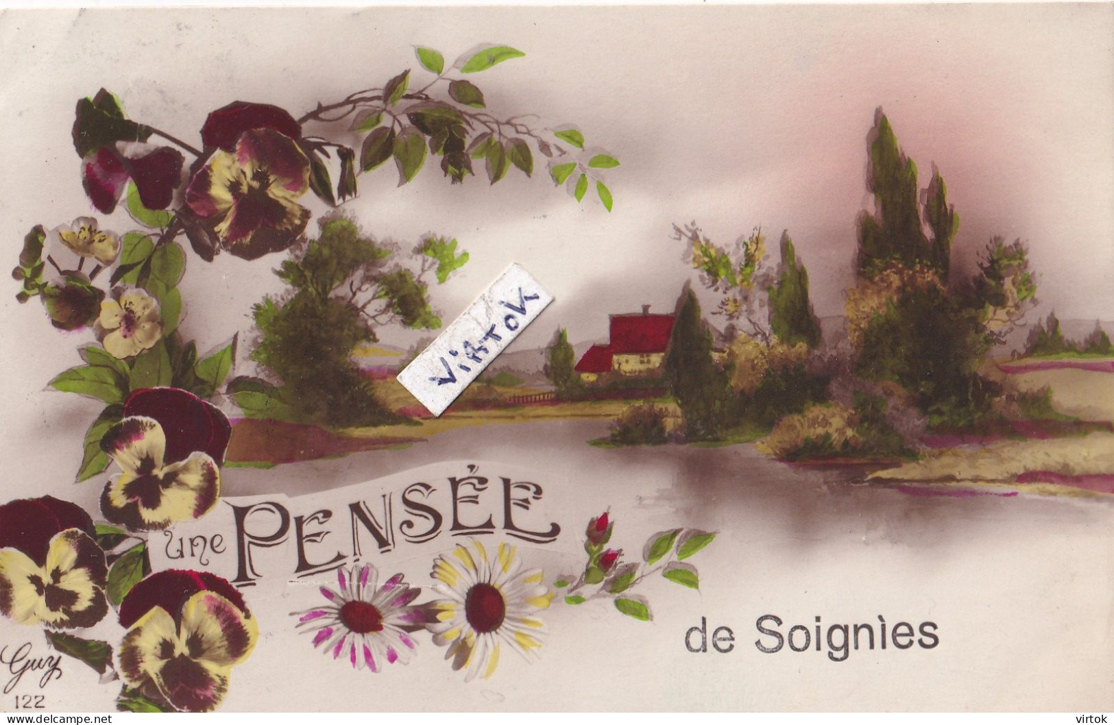 Soignies :  une pensée  1925  ecrit