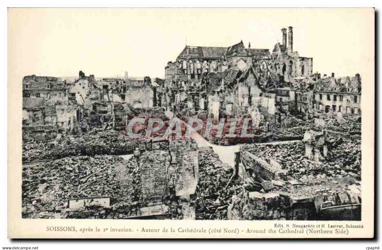 Soissons CPA Autour de la cathedrale