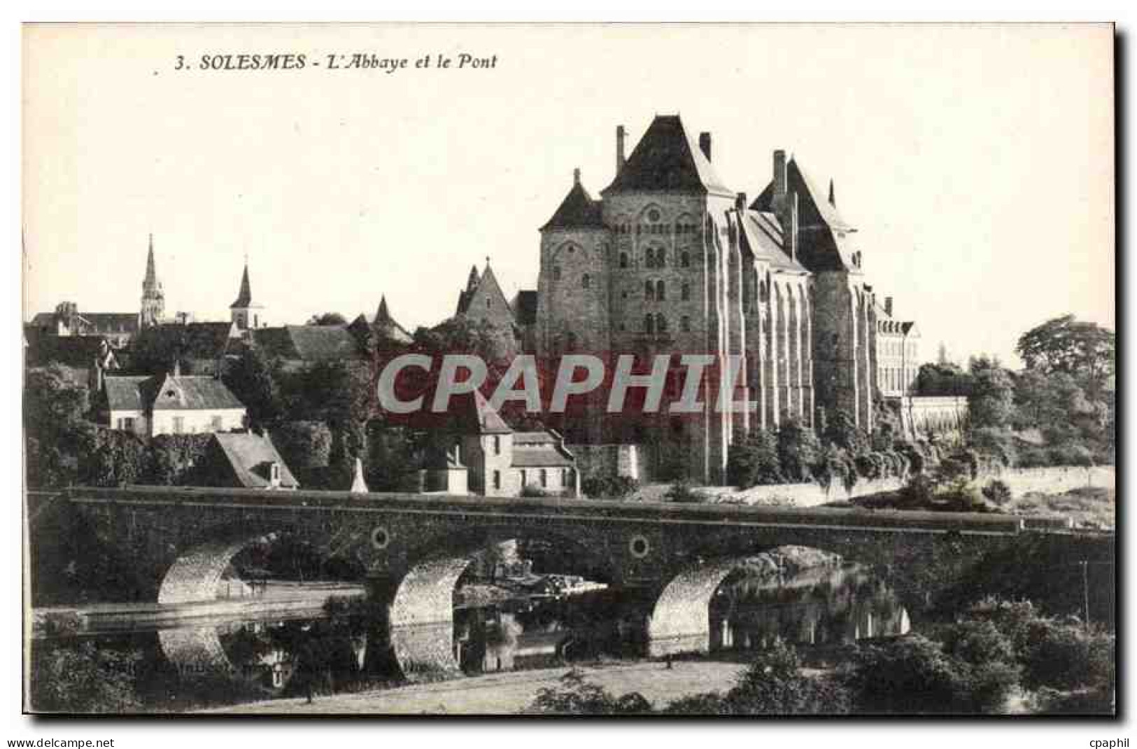 Solesmes CPA Abbaye et le pont