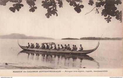 SALOMON - Mission des Salomon Septentrinales - Pirogue - animé - transport - CPA