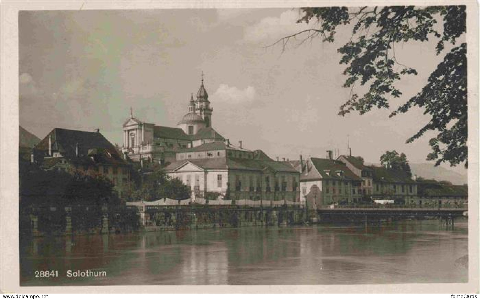 Solothurn Soleure SO Aarepartie mit Kirche