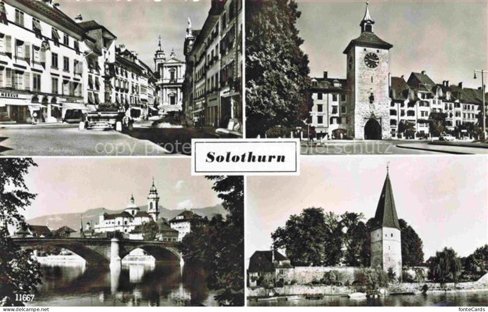 Solothurn Soleure SO Motive Stadtzentrum Brueck Turm